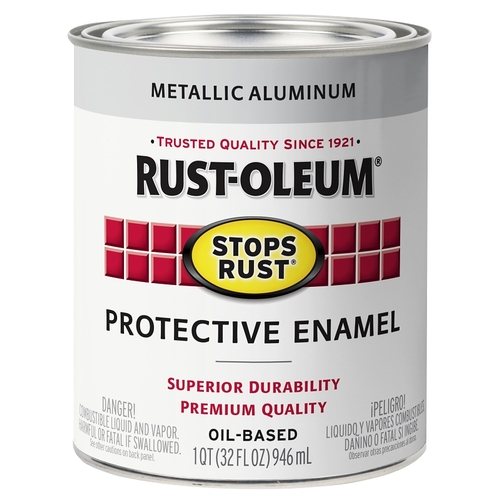 Stops Rust Protective Enamel Paint, Metallic, Aluminum, 1 qt