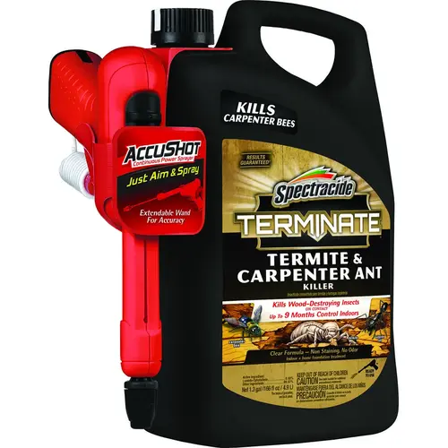 SPECTRACIDE HG-96375 Termite and Carpenter Ant Killer, Liquid, Spray Application, 1.33 gal Can Light Yellow/Water White