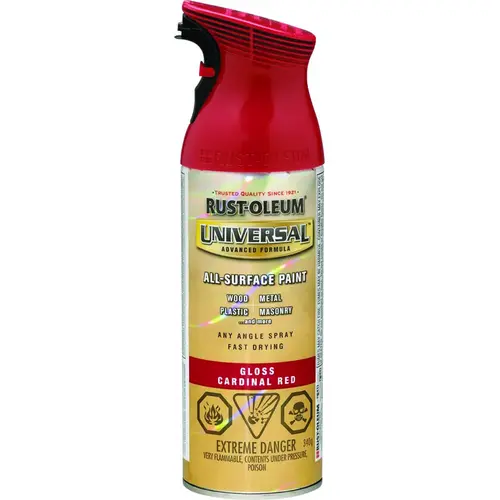 UNIVERSAL Enamel Paint, Gloss, Cardinal Red, 340 g, Aerosol Can