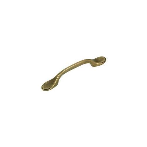 Cabinet Pull, 5 in L Handle, 23/32 in H Handle, 31/32 in Projection, Metal, Burnished Brass