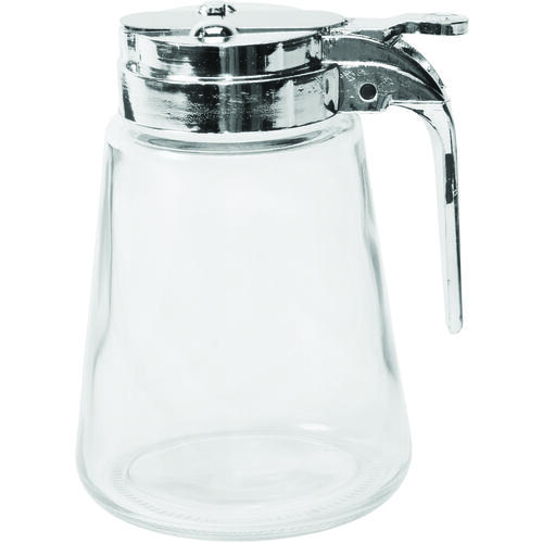 Syrup Pitcher, 8 oz Capacity, Glass/Stainless Steel, Clear - pack of 4
