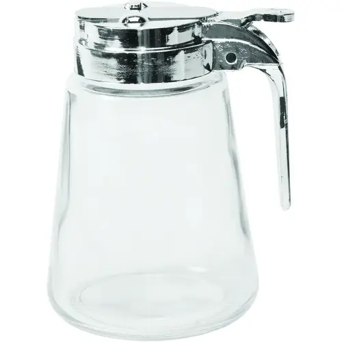 ONEIDA 97287 Syrup Pitcher, 8 oz Capacity, Glass/Stainless Steel, Clear