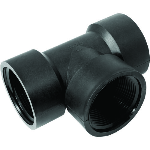 TT114P Pipe Tee, 1-1/4 in, FPT, Polypropylene, Black