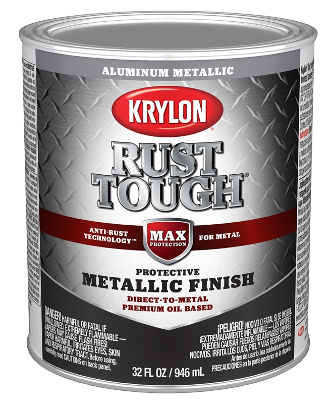 KRYLON K09717008 Rust Tough Oil-Based Gloss Rust Control Enamel, Aluminum, 1 Qt.