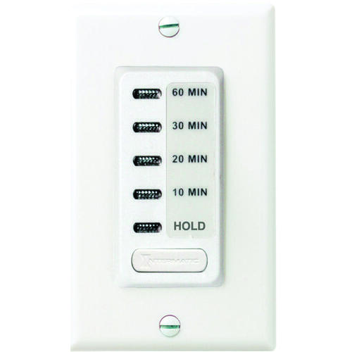 Electronic Countdown Timer, 15 A, 120 V, 1800 W, 10 to 60 min Time Setting, White