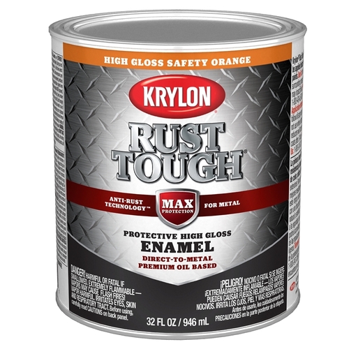 Rust Tough Enamel, Gloss, Safety Orange, 1 qt