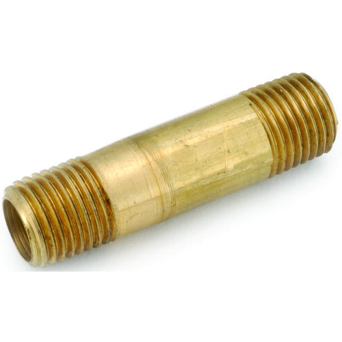 Pipe Nipple, 1/4 in, NPT, Brass, 2-1/2 in L