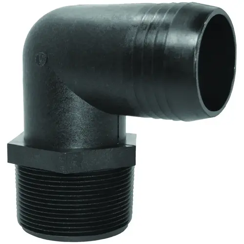 EL3434P Hose to Pipe Elbow, Polypropylene, Black