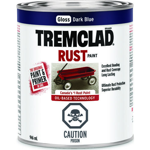 TREMCLAD Rust Paint, Gloss, Dark Blue, 946 mL, Can - pack of 2