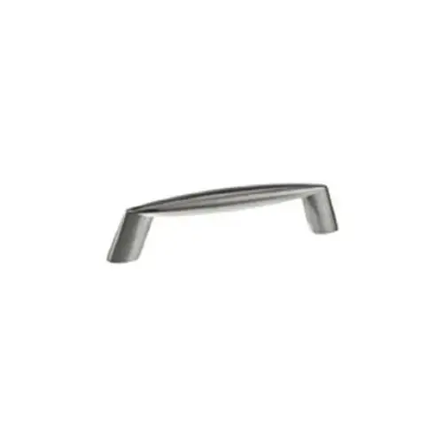 Cabinet Pull, 4-9/16 in L Handle, 7/16 in H Handle, 1-3/32 in Projection, Metal, Brushed Nickel