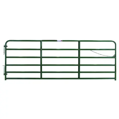 Tarter 2GGCH6 Farm Gate, 6 ft W Gate, 52 in H Gate, Steel Frame, Green