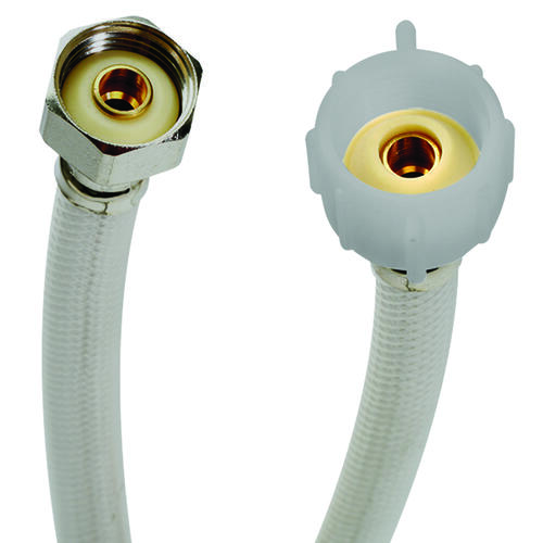 Fluidmaster B4TV12 Toilet Connector, 1/2 in Inlet, FIP Inlet, 7/8 in Outlet, Ballcock Outlet, Vinyl Tubing, 12 in L