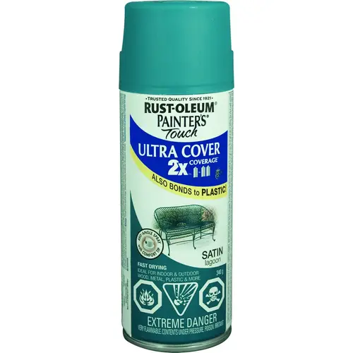 PAINTER'S Touch Ultra Cover Paint, Satin, Lagoon, 340 g, Aerosol Can