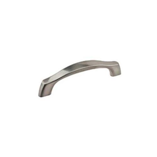 Cabinet Pull, 4-27/32 in L Handle, 1-1/4 in Projection, Metal, Brushed Nickel Gray