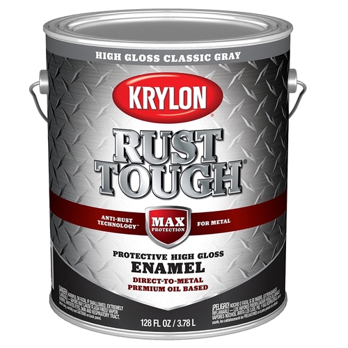 Rust Tough Enamel, Gloss, Classic Gray, 1 gal - pack of 4