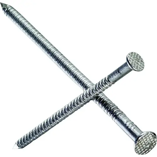 Deck Nail, 10D, 3 in L, 304 Stainless Steel, Bright, Full Round Head, Annular Ring Shank