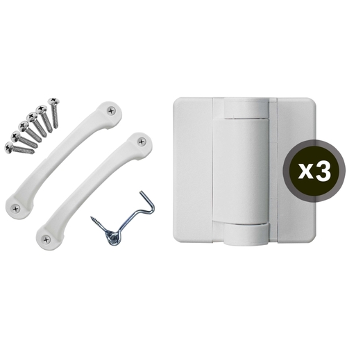 Screen Tight SDHWT Hardware Kit, Poly, White, For: Wood Screen Doors