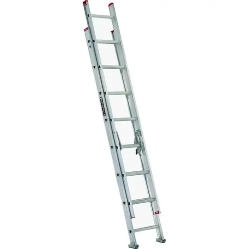 Extension Ladder, 193 in H Reach, 200 lb, 1-1/2 in D Step, Aluminum