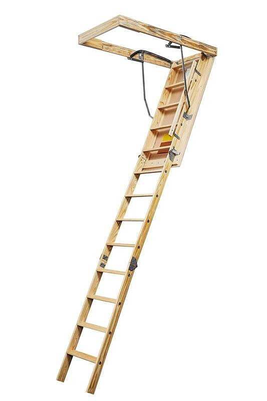 American Stairways 4225410 Husky 444 Series Disappearing Stairway, 10 ft H Ceiling, 54 in H x 22 in W Ceiling Opening