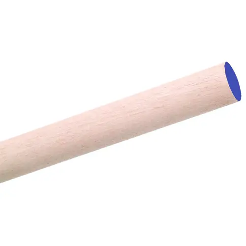 Dowel Rod, 7/8 in Dia, 36 in L, Birchwood