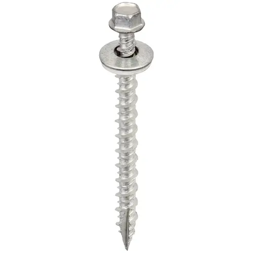 Acorn SW-MW143G250 Screw, 3 in L, High-Low Thread, Hex Drive, Type 17 Point, Galvanized, 250 BAG