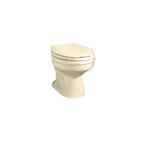 Galaxy Toilet Bowl, Round, 1.6 gpf Flush, 12 in Rough-In, Vitreous China, Bone