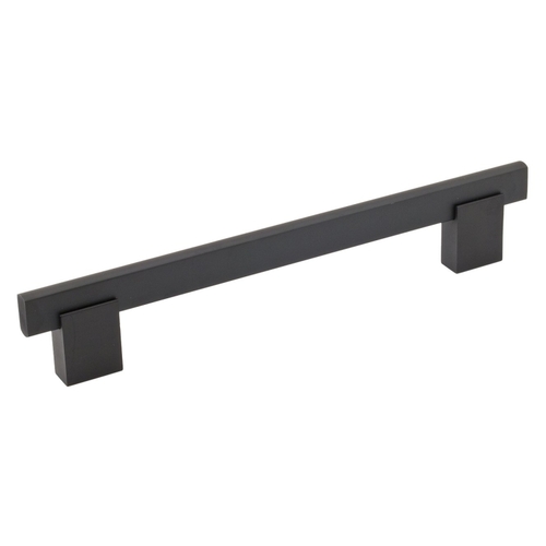 Cabinet Pull, 7-9/16 in L Handle, 1-11/32 in Projection, Aluminum/Metal, Matte Black