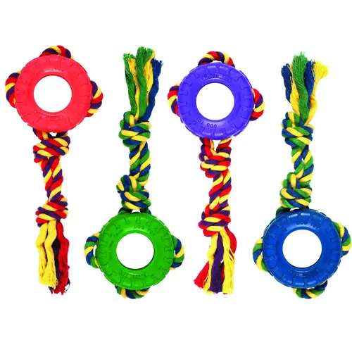 Dog Toy, M, Tredz Rope, Cotton/Rubber, Assorted