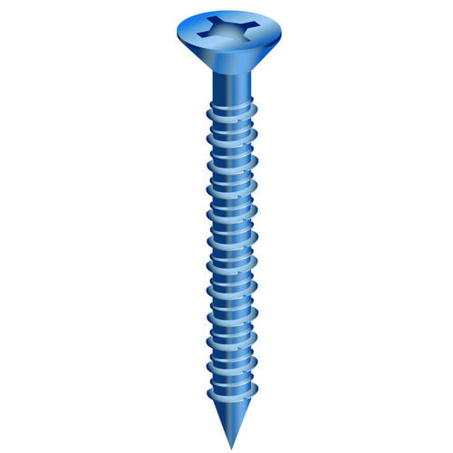 Screw, 1/4 in Thread, 1-3/4 in L, Flat Head, Phillips, Robertson Drive, Steel, Fluorocarbon-Coated - pack of 25