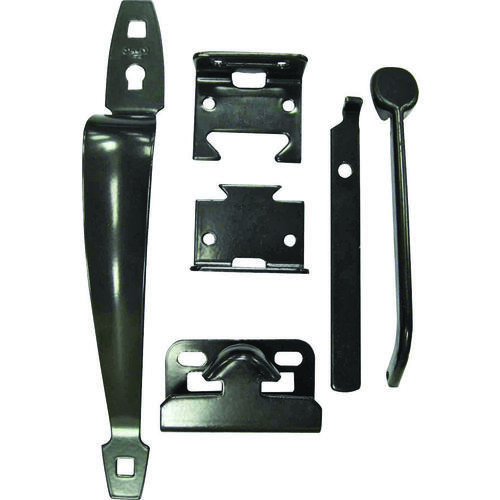 Thumb Latch, 5/8 in Bolt Head, 6 in L Bolt, Steel, Powder-Coated Black