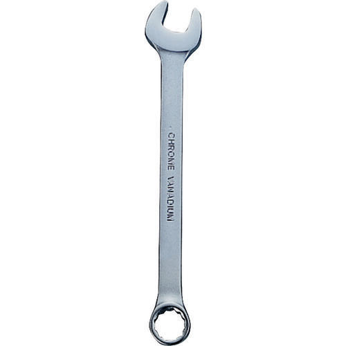 Combination Wrench, Metric, 12 mm Head, Chrome Vanadium Steel, Silver, Round Handle