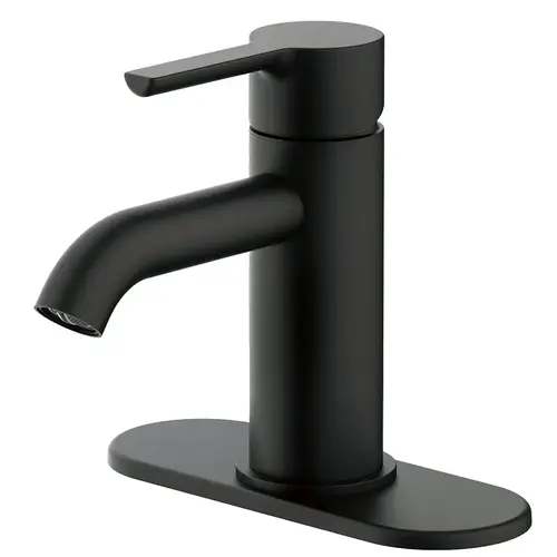 Lavatory Faucet, 1.2 gpm, 1 -Faucet Handle, 1 or 3 -Faucet Hole, Metal/Plastics Matte Black