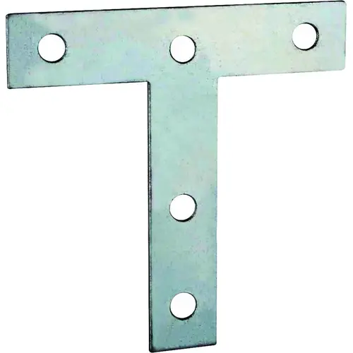 T-Plate, 3 in L, 3 in W, 2 mm Thick, Steel, Zinc