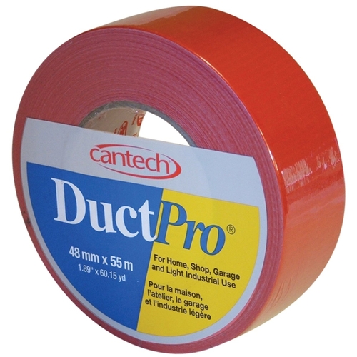 Cantech 397024855 DUCTPRO 39702 Duct Tape, 55 m L, 48 mm W, Polyethylene Backing, Red