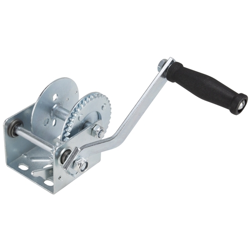 Hand Winch, 600 lb, Steel Silver