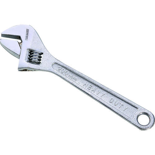 Adjustable Wrench, 10 in OAL, Steel, Chrome