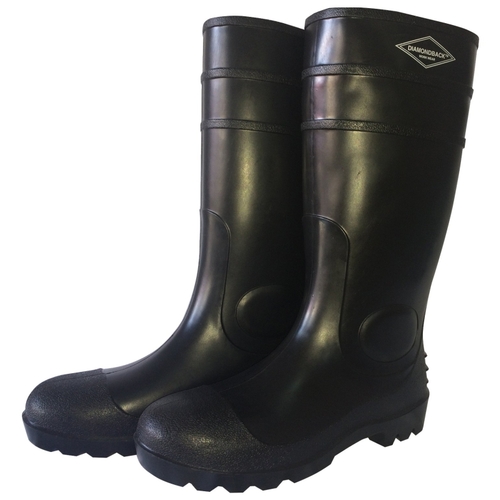 Diamondback L-G06B16 Knee Boots, 16, Black, PVC Upper, Slip on Boots Closure