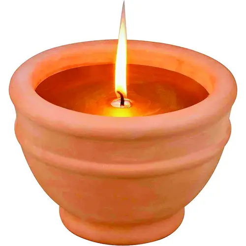 Citronella Candle Terracotta Bowl Outdoor Candle, Gold