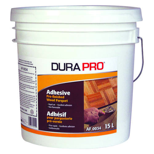 Durapro AF0034-015 Parquet Adhesive, Liquid, Hydrocarbon, White, 15 L Pail