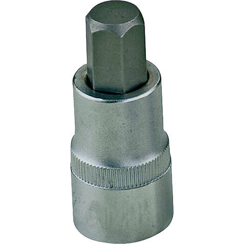 Hex Bit Socket, Chrome, 6 mm, 3/8 in Drive, 1-7/8 in OAL Silver