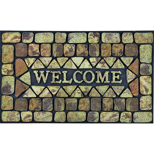 Simple Spaces DM-183006 Door Mat, 30 in L, 18 in W, Flocking Pattern, Polyester Surface