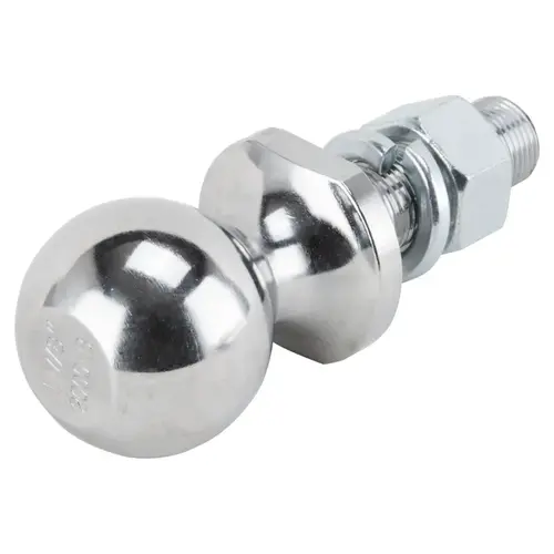 Hitch Ball, 1-7/8 in Dia Ball, 3/4 in Dia Shank, 2,000 lb Gross Towing Chrome