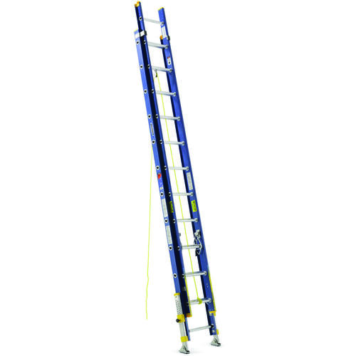 Werner D8224-2EQ Extension Ladder, 23 ft H Reach, 300 lb, Fiberglass