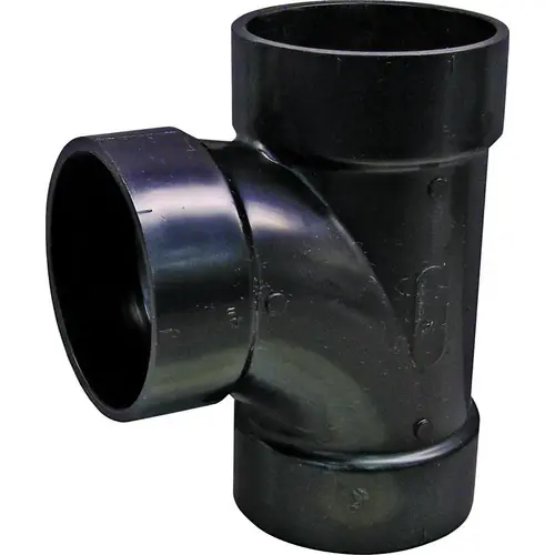 Sanitary Pipe Tee, 4 in, Hub, ABS, Black