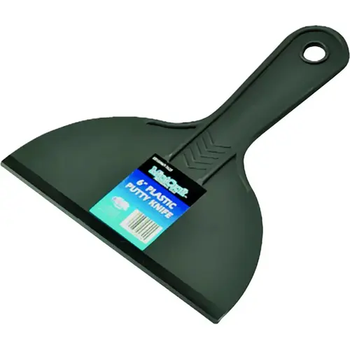 Putty Knife, 6 in W Blade, 6 in L Blade, Plastic Handle