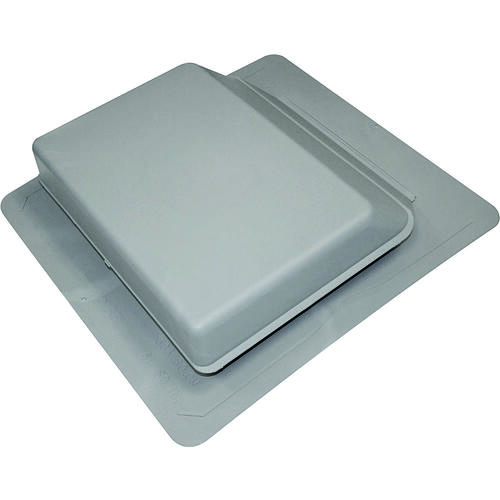 Roof Vent, 17.247 in OAW, 61 sq-in Net Free Ventilating Area, Polypropylene, Gray