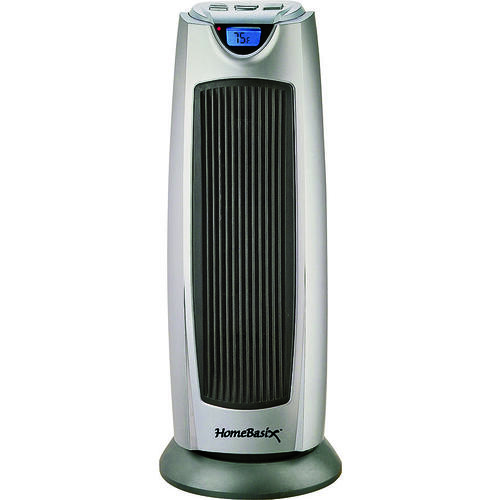 PowerZone Ceramic Tower Heater, 12.5 A, 120 V, 750/1500 W, 1500W Heating, 2-Heat Settings, Grey