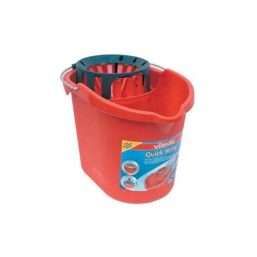 Vileda 163832 153028 Quick Wring Bucket, 10 L Capacity, Oval, Polyethylene Bucket/Pail