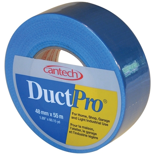 Cantech 397084855 DUCTPRO 39708 Duct Tape, 55 m L, 48 mm W, Polyethylene Backing, Blue