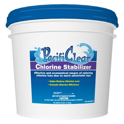 PacifiClear F081025025PC Chlorine Stabilizer, 25 lb Pail, Granular